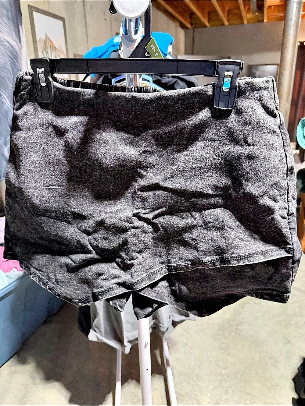 Mid Black Denim Skort